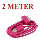 2 Meter iPod/iPhone Kabel (Magenta)